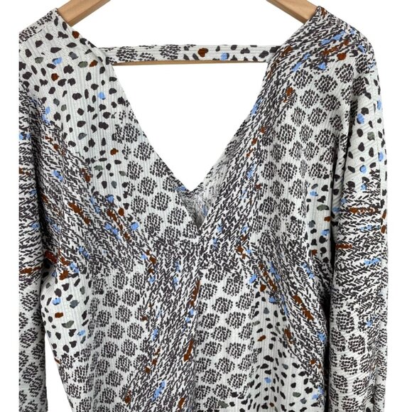 Daytrip Womens SIze Small Long Sleeve Multicolor Geometric Print Blouse Shirt - Picture 4 of 8